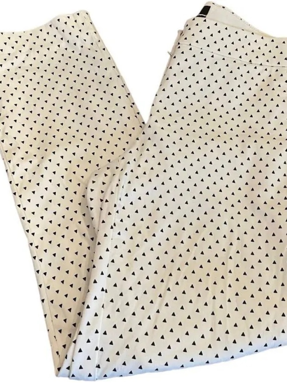 J. Crew White Skirt with Black Triangle Print